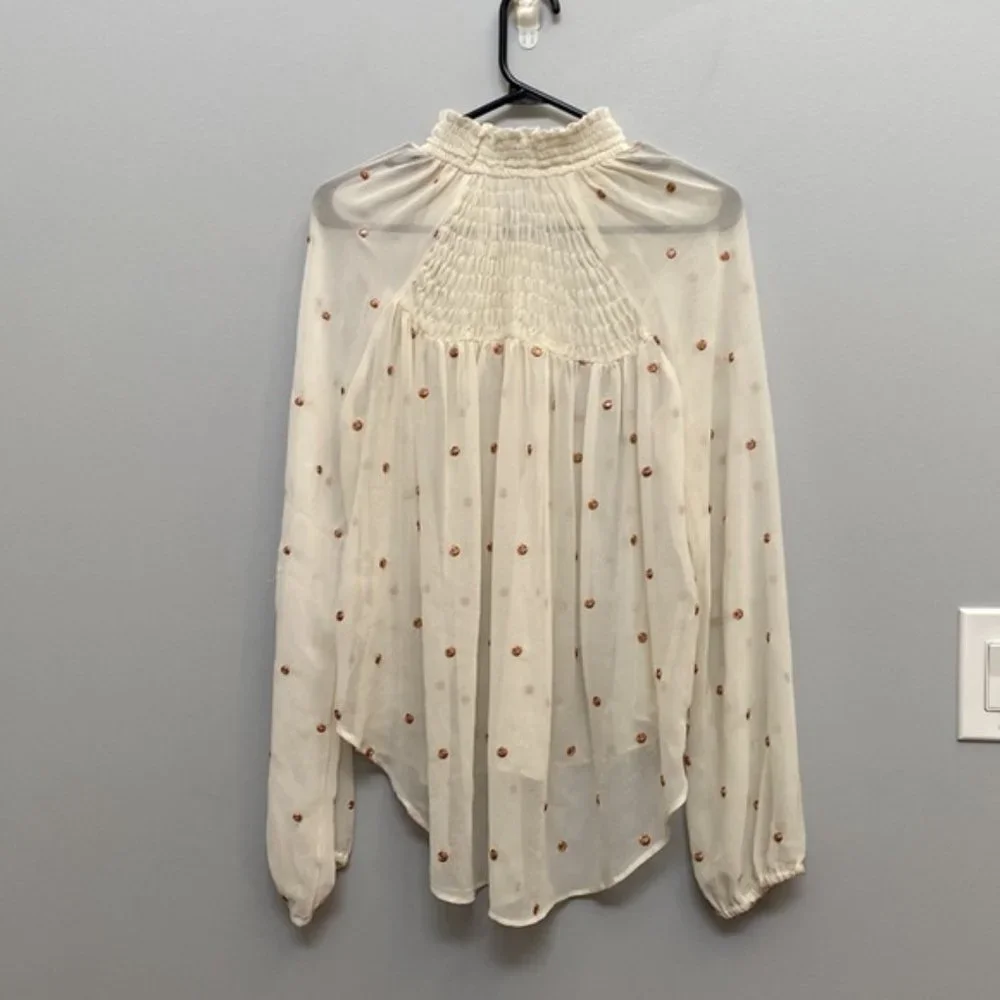 ❗️SOLD❗️Free People Sheer Blouse Size XS - Picture 3 of 5